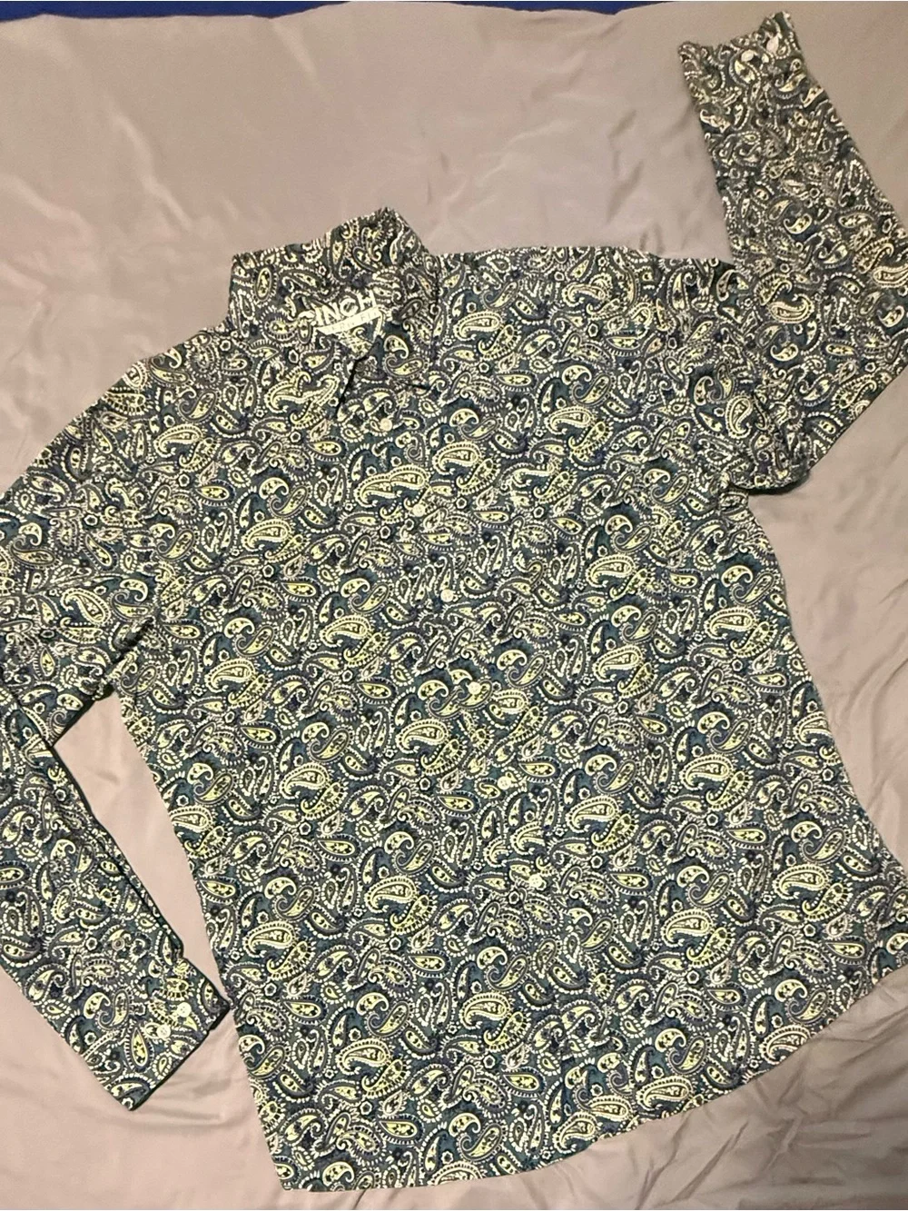 Cinch Modern Fit Green Paisley & Ariat Pro Series Blue Plaid Men’s XL Shirts Lot